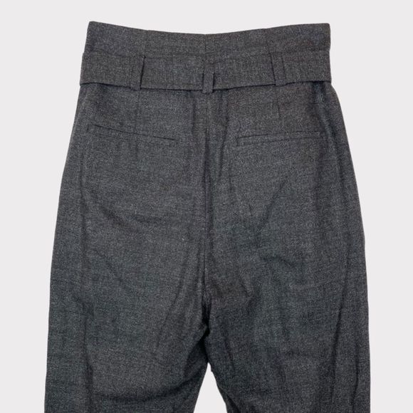 IRO Belted Gray Wool Trousers Pleated Straight Leg Pants Women's Size 36 (US 4) - Picture 7 of 13